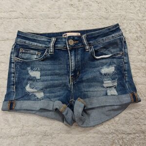Sonoma Distressed Denim Shorts Junior 7 Shortie‎ Medium Wash Country Western